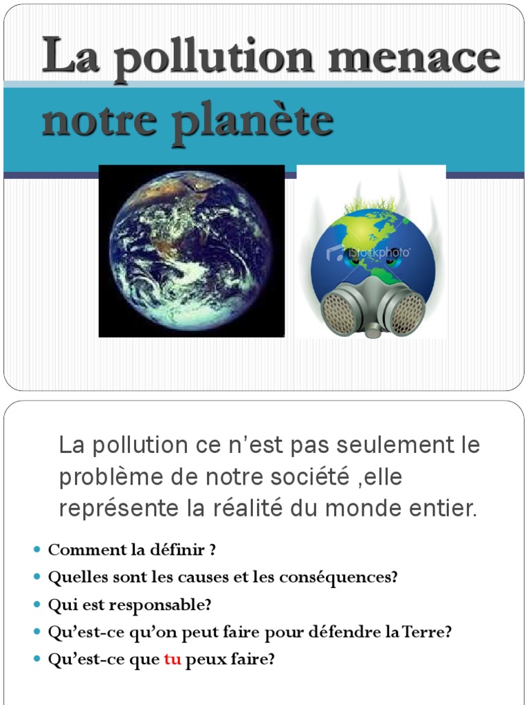 projet sur la pollution